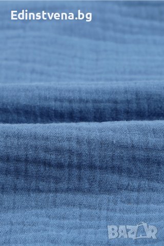 Дамска риза с дълъг ръкав и къдрички в син цвят, снимка 12 - Ризи - 40148800