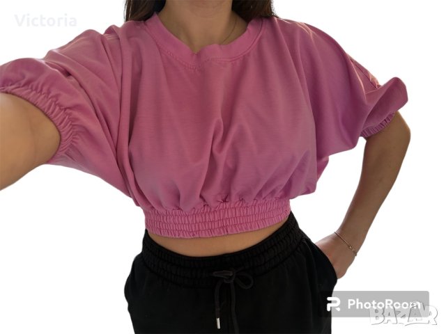 розова тениска топ , снимка 1 - Детски тениски и потници - 43594759
