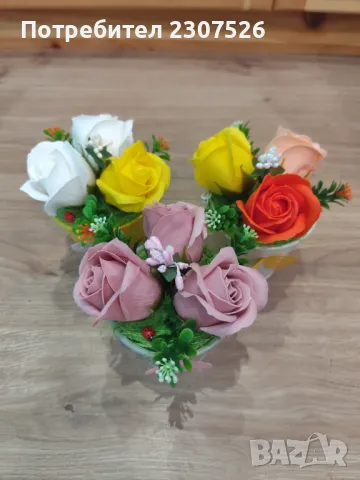 Пластични сапунени рози , снимка 2 - Декорация за дома - 47348790