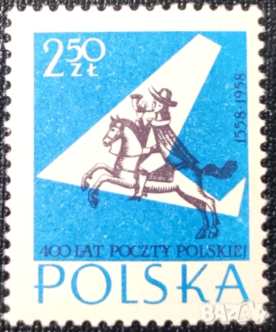 Полша, 1958 г. - лот марки на теми архитектура, риби, 