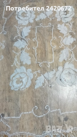 плетена старинна покривка, снимка 4 - Покривки за маси - 52329178