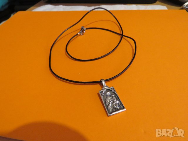  ковано сребърно колие икона на Дева Мария с младенеца, Богородица  сребърна икона сребро, снимка 3 - Колиета, медальони, синджири - 37536925