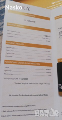 Мойсанит (Диамант), снимка 4 - Други - 38971214