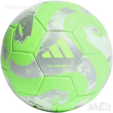 Футболна топка ADIDAS tiro league, Зелен-сребрист, Размер 5, снимка 1 - Футбол - 43883512