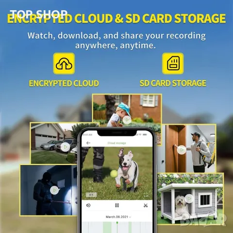 IP Камера на Septekon,1080p, двойна антена 2.4G WiFi камера с нощно виждане,двупосочно аудио, снимка 6 - Камери - 48511901