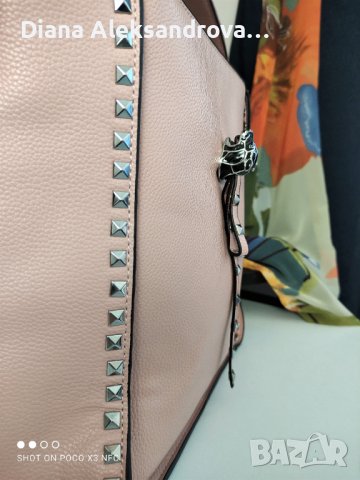 Лятна дамска чанта, голям размер, в пепелно розов цвят. 26лв., снимка 5 - Чанти - 37348415