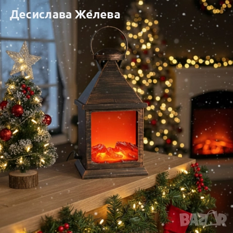 LED Камина-фенер с ефект на тлеещи въглени
