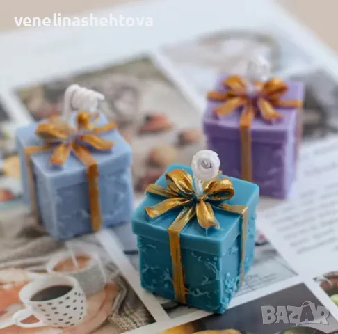 3D Силиконов молд форма "Подарък" с панделка за изработка на свещи гипс сапун фондан , снимка 2 - Форми - 47695802