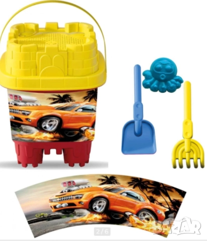 Квадратна кофичка за пясък, 5 части, снимка 3 - Други - 52060291