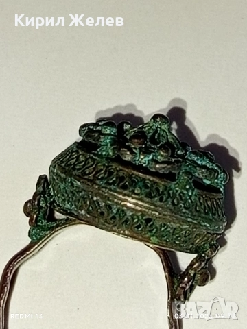 Възрожденски сребърен пръстен филигранна изработка с гранулация ювелирна изработка 24469, снимка 12 - Пръстени - 52960907