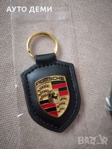 Качествен черен и тъмно- кафяв кожен ключодържател с цветна метална емблема на Порше Porsche, снимка 6 - Аксесоари и консумативи - 35648142