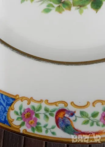 Чиния с фазани и цветя - Schumann, снимка 3 - Чинии - 49745257