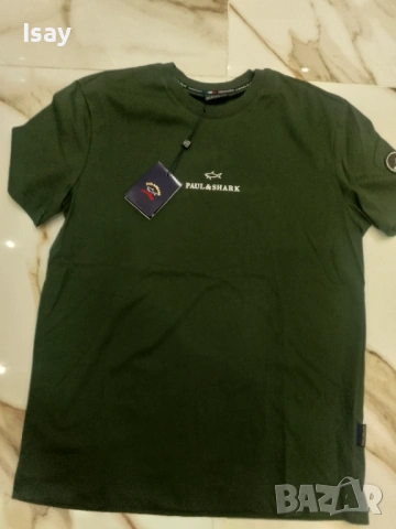 Мъжка тениска Паул Шарк М последен размер в тъмно зелен цвят 