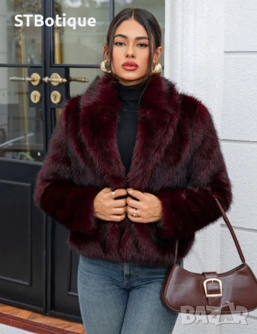 Дамско Уютно Яке от Изкуствен Косъм – STBoutique, снимка 2 - Якета - 51935354