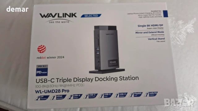USB C докинг станция за лаптоп WAVLINK, три монитора, 2*DP, HDMI, снимка 9 - Друга електроника - 51300164