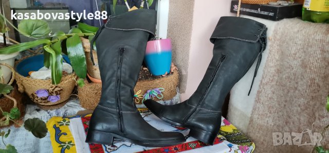 Високи Ботуши Естествена кожа 39н., снимка 12 - Дамски ботуши - 43316448
