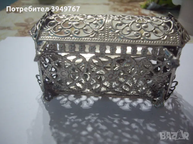 Стара сребърна много интересна кутиика за бижута., снимка 5 - Антикварни и старинни предмети - 48262566