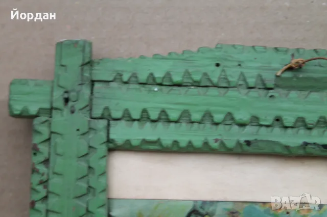 Стара примитивна рамка с Икона, снимка 2 - Антикварни и старинни предмети - 47957313