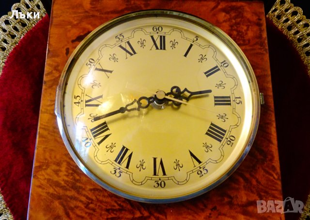 Немски стенен часовник,месинг,палисандър. , снимка 3 - Антикварни и старинни предмети - 39182891