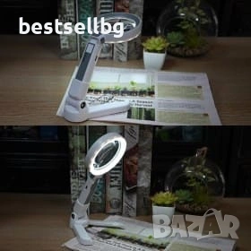 Професионална увеличителна ръчна и настолна лупа с LED осветление 4X акумулаторна USB за четене, снимка 5 - Други инструменти - 53090631