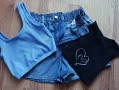 Дънкови къси панталонки с 2 бр. топ, снимка 9