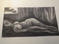 картина Красиво Голо Тяло - рисувана 1977г. една картина от професионалист - Елка Будинова Н, снимка 2