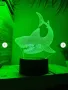 Холограмна 3D LED лампа Акула,RGB Седемцветен Интелигентен Контрол,USB/батерия, снимка 8