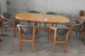 Комплект масивна разтегателна маса- Автомат с 6 стола с подлакътници, снимка 1