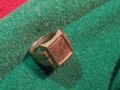 ВИНТИДЖ РЕТРО СТИЛ БРОНЗОВ МАСИВЕН КРАСИВ ПРЪСТЕН с ПОЗЛАТА 19197, снимка 2