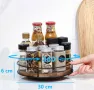 Въртящ се органайзер YUNISS Lazy Susan, дървена въртяща се поставка за съхранение, кухненски , снимка 4