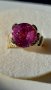 Златен руски пръстен с розов сапфир, снимка 3