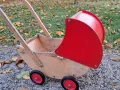 ретро дървена играчка детска количка, снимка 2