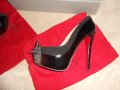 Christian Louboutin Asteroid 140 suede and patent-leather pumps, снимка 2