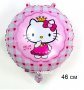 Hello Kitty Кити кръгъл фолио фолиев балон хелий и въздух парти рожден ден, снимка 1 - Други - 27968725