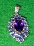 Сребърна висулка с Аметист камък на душата символизира дълбока любов, щастие 52799, снимка 4