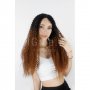 Дълга кестенява къдрава лейс фронт перука Амалия, снимка 4
