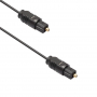 Оптичен аудио кабел DeTech, Toslink, 1.5м, Черен