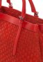 Червена велурена чанта с плетен дизайн, снимка 3