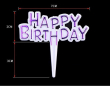 Happy Birthday 4 бр малки пластмасови топери топер за торта хапки мъфини сандвич рожден ден, снимка 3