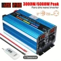 Мощен инвертор 12-220V 3000W nom / 6000W pik 50-60Hz дистанцйонно, снимка 1