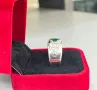 Дамски пръстен бяло злато и естествен изумруд, снимка 15