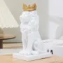 Елегантна Ръчно Изработена Скулптура на Статуя на Лъв Крал, снимка 9