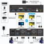 VPFET HDMI&DP KVM превключвател 2 монитора 2 компютъра 4K120HZ 8K60HZ, снимка 2