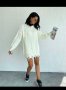 НОВ oversize бял пуловер, снимка 1 - Блузи с дълъг ръкав и пуловери - 38834015