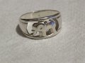 Стар Дамски сребърен пръстен със слонче  за да ви носи щастие и късмет., снимка 1 - Пръстени - 35585271