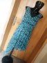 Лятна синьо-зелена къса разкроена рокля Л, снимка 1 - Рокли - 32879764