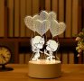 Романтична 3D акрилна настолна нощна лампа-сувенир/подарък за различни поводи, снимка 5