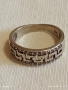 Красив сребърен пръстен с гръцки мотив и инкрустирани кристали майстоска ръчна изработка 42263, снимка 7