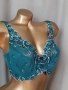 Hunkemoller 75 G Зелен сутиен с бродерия , снимка 6