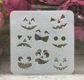 Усмивки лица на духчета Хелоуин Halloween стенсил шаблон за спрей торта украса декорация